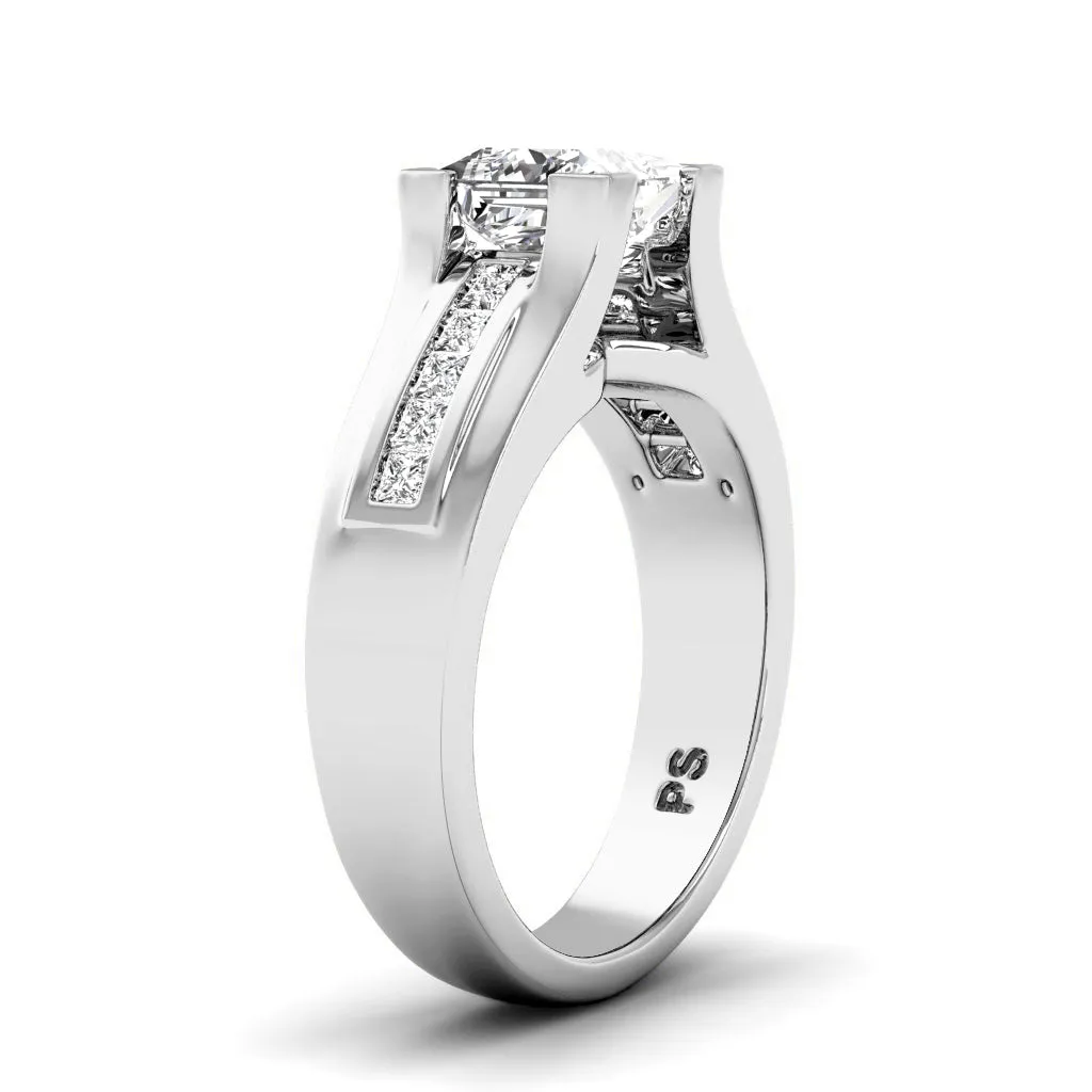 0.85-3.35 CT Princess Cut Lab Grown Diamonds - Engagement Ring