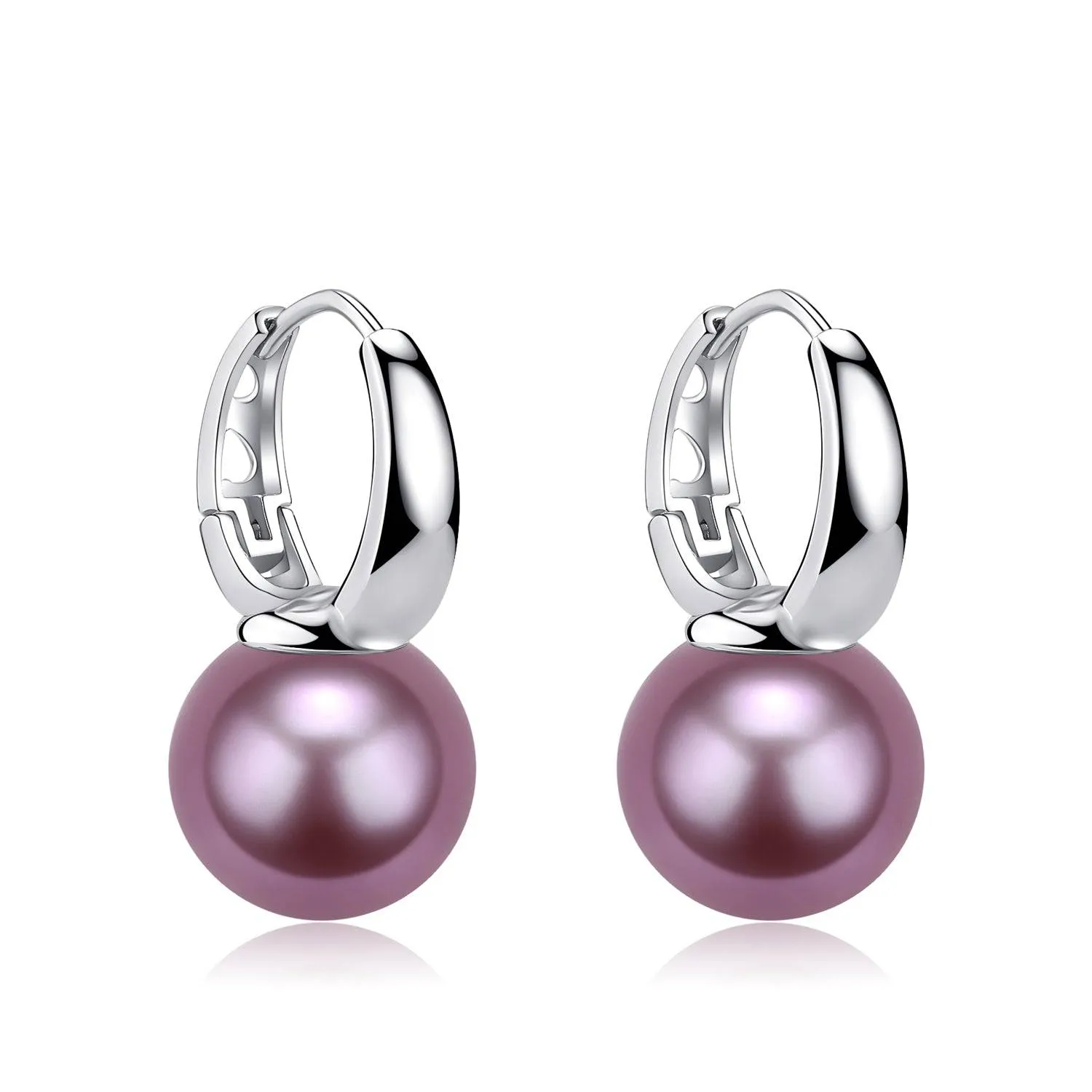 11-12mm Freshwater Pearl & Round Hoop Earrings