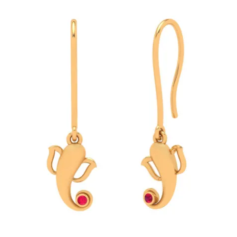 14k Festive Special Gold Earring Design For  Women