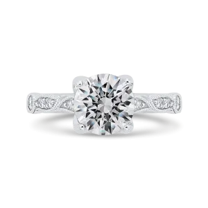 14K White Gold Diamond Engagement Ring (Semi-Mount)