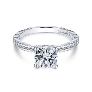 14KW Dimond Semi-Mount Engagement Ring w/ 0.23 CTW Size 6.5