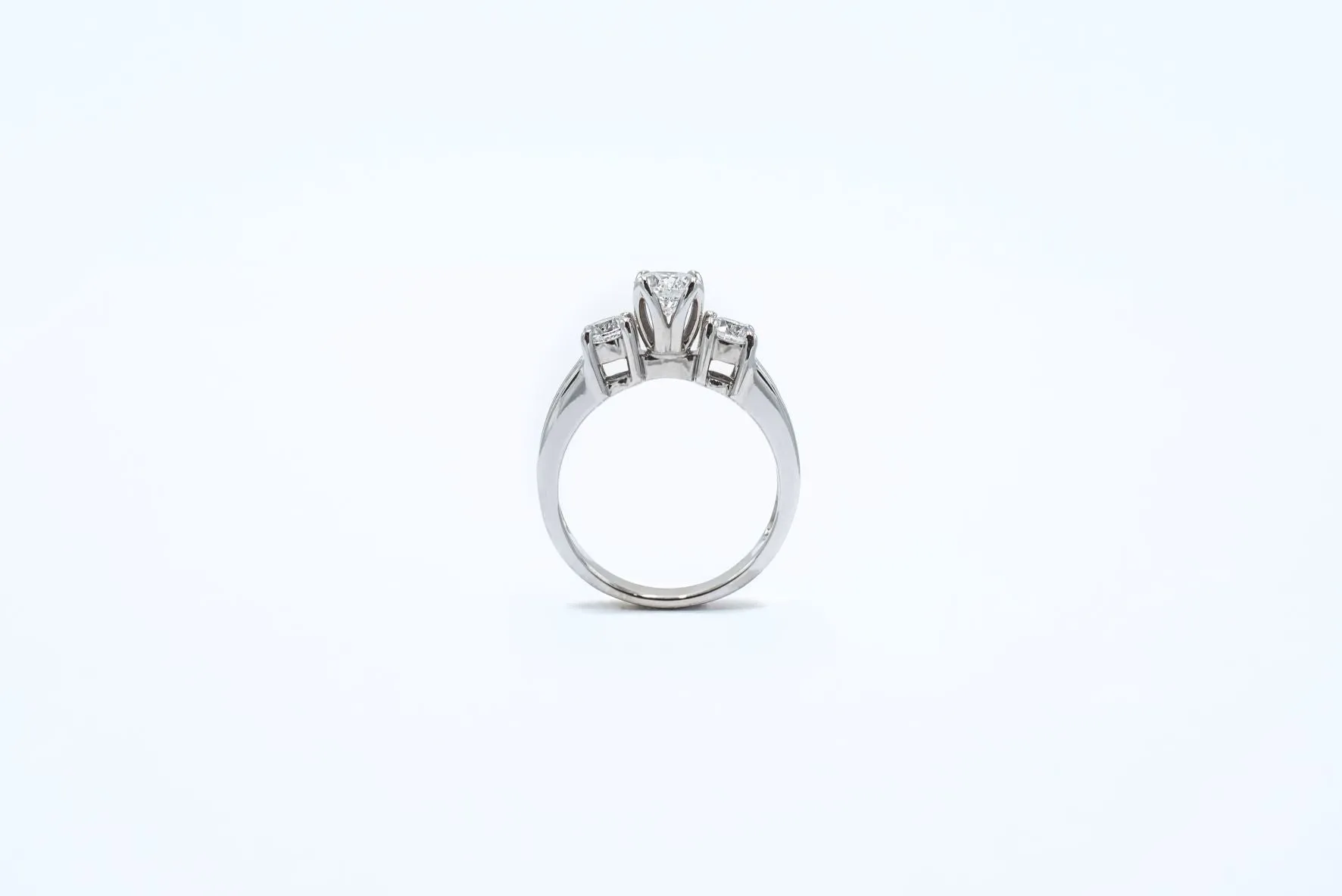 1.70 ctw 14kt White Gold Three-Stone “Past Present Future” Diamond Ring