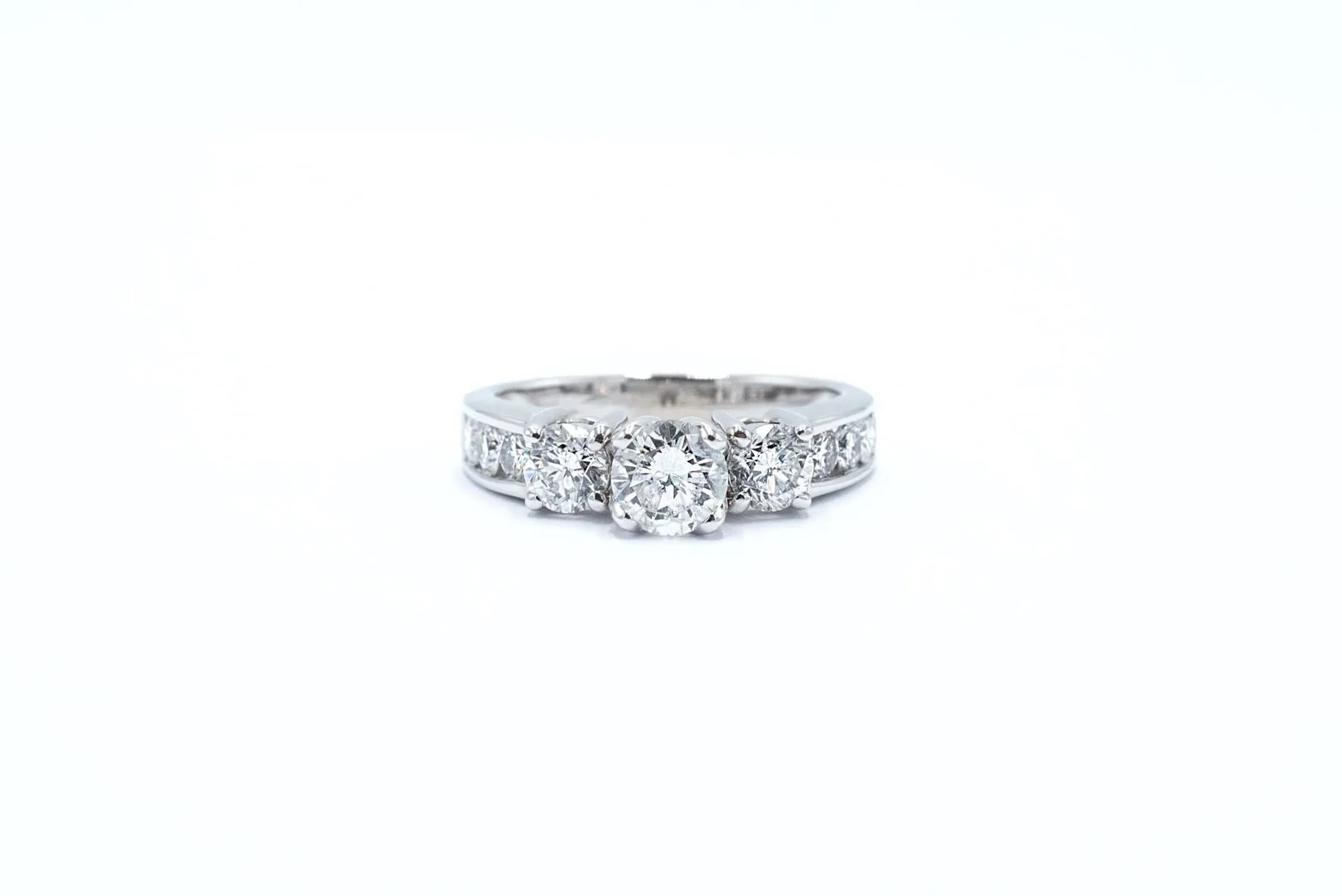 1.70 ctw 14kt White Gold Three-Stone “Past Present Future” Diamond Ring