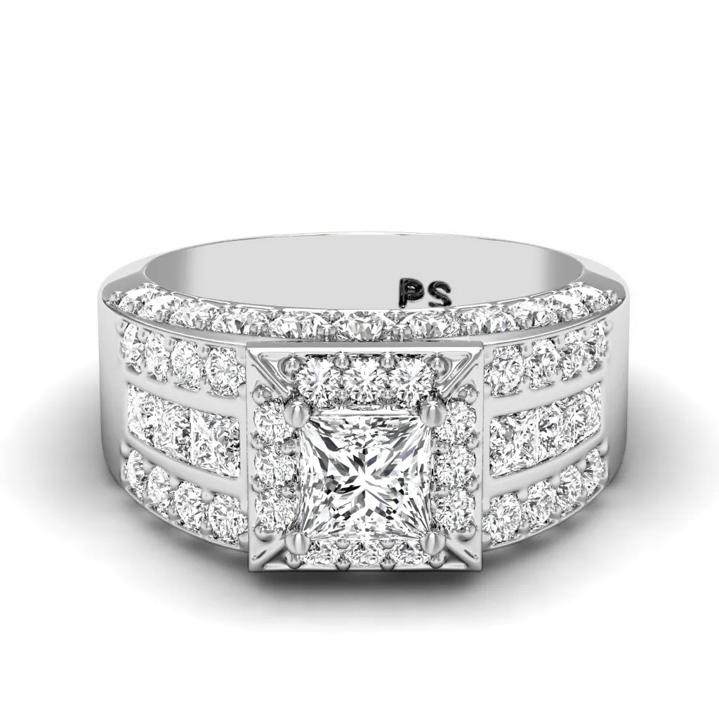 2.95-5.45 CT Round & Princess Cut Lab Grown Diamonds - Engagement Ring