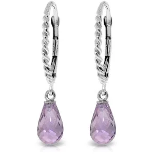 3 Carat 14K Solid White Gold Side Effects Amethyst Earrings