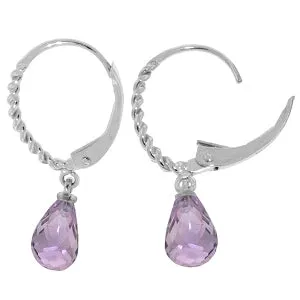 3 Carat 14K Solid White Gold Side Effects Amethyst Earrings