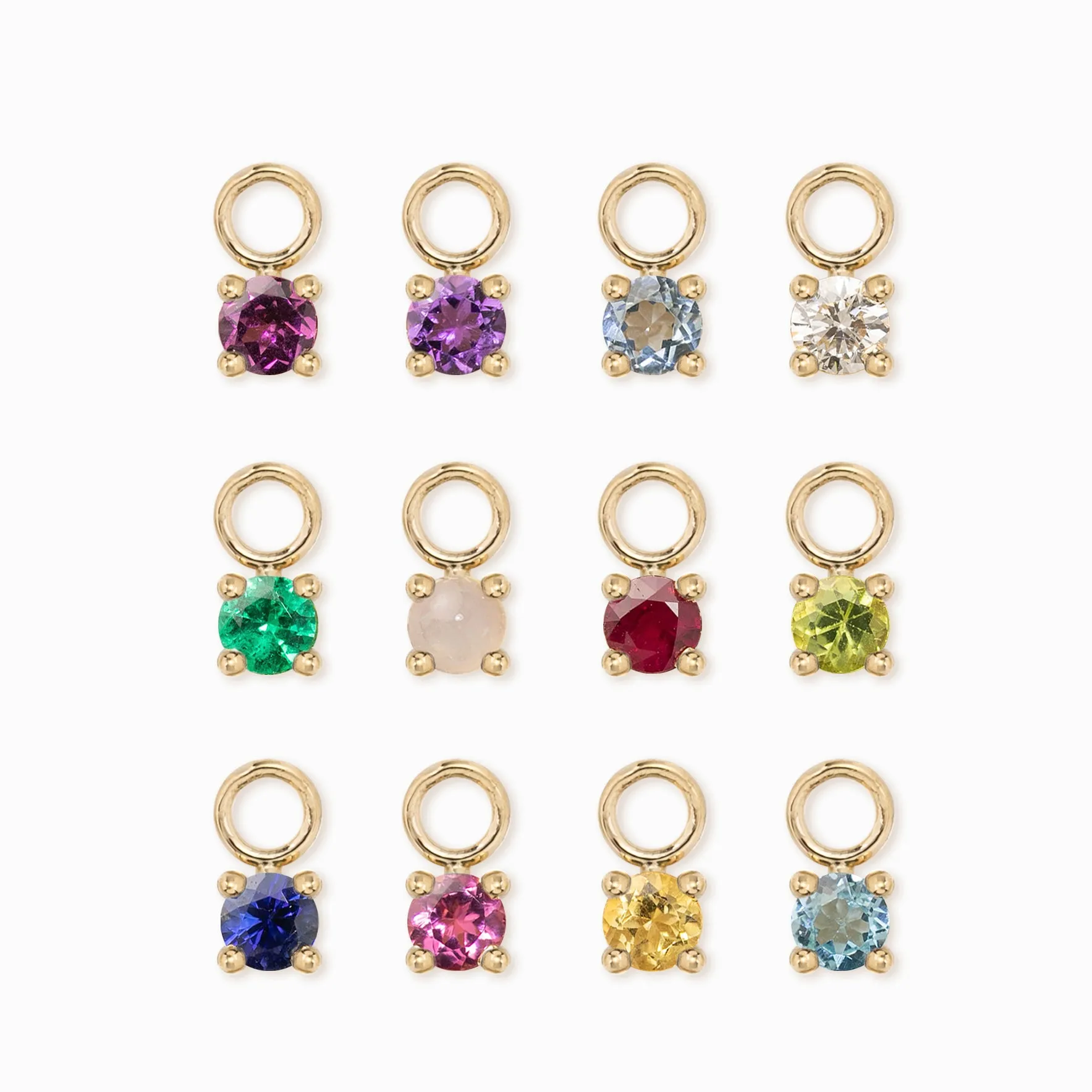 3mm Birthstone Hoop Charm