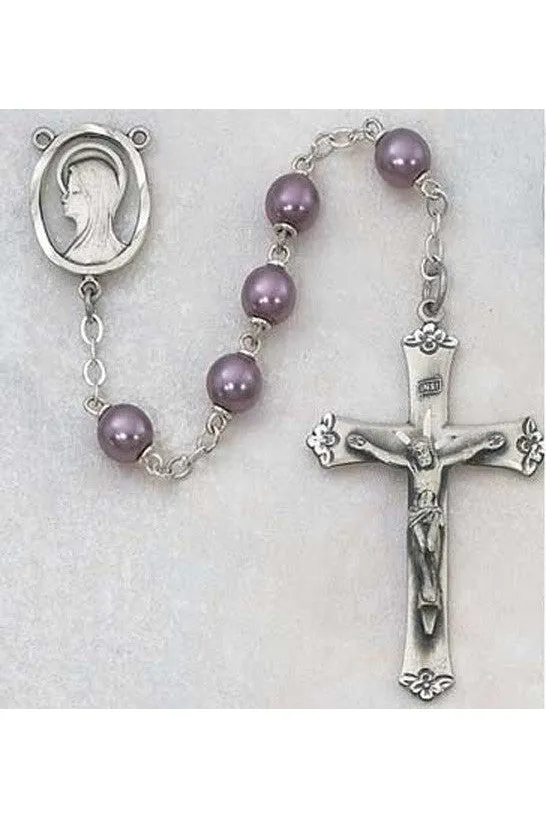 7mm Pearl Amethyst Rosary - UZ417SF