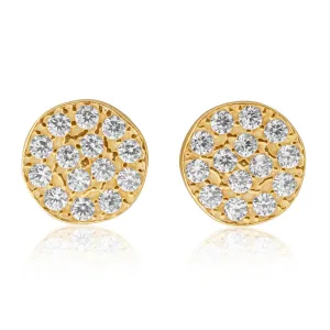 9ct Gold Silverfilled Cubic Zirconia Round Stud Earrings