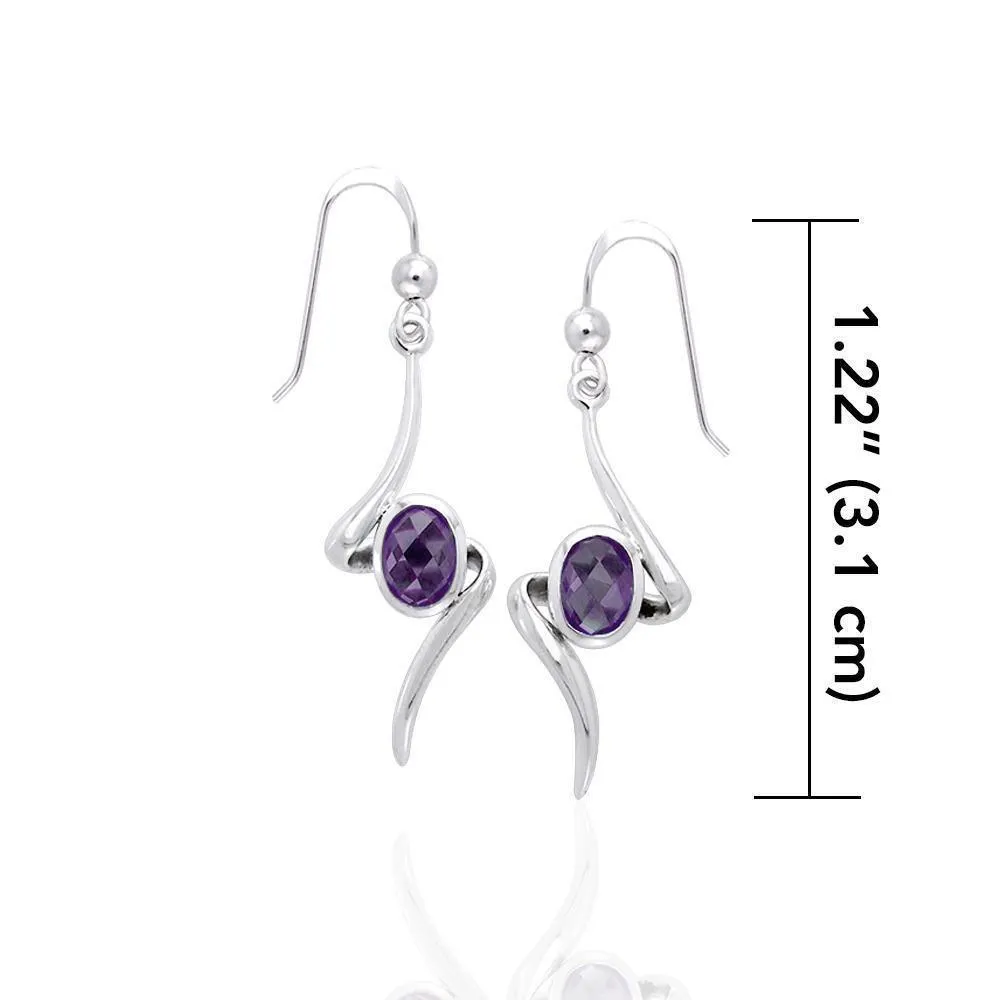 A gem of hope and magic ~ Sterling Silver Jewelry Earrings with Gemstone TER1139