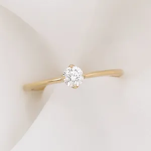 Alice Ring, 0.25ct Brilliant Cut Diamond, 14k Yellow Gold (One of a kind)