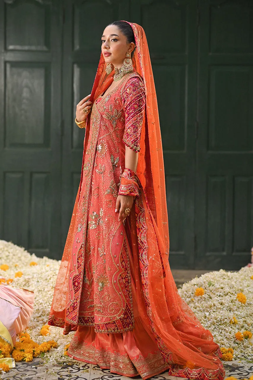 Amaltaas '24 - Sereia Coral Angharkha With An Embellished Dupatta