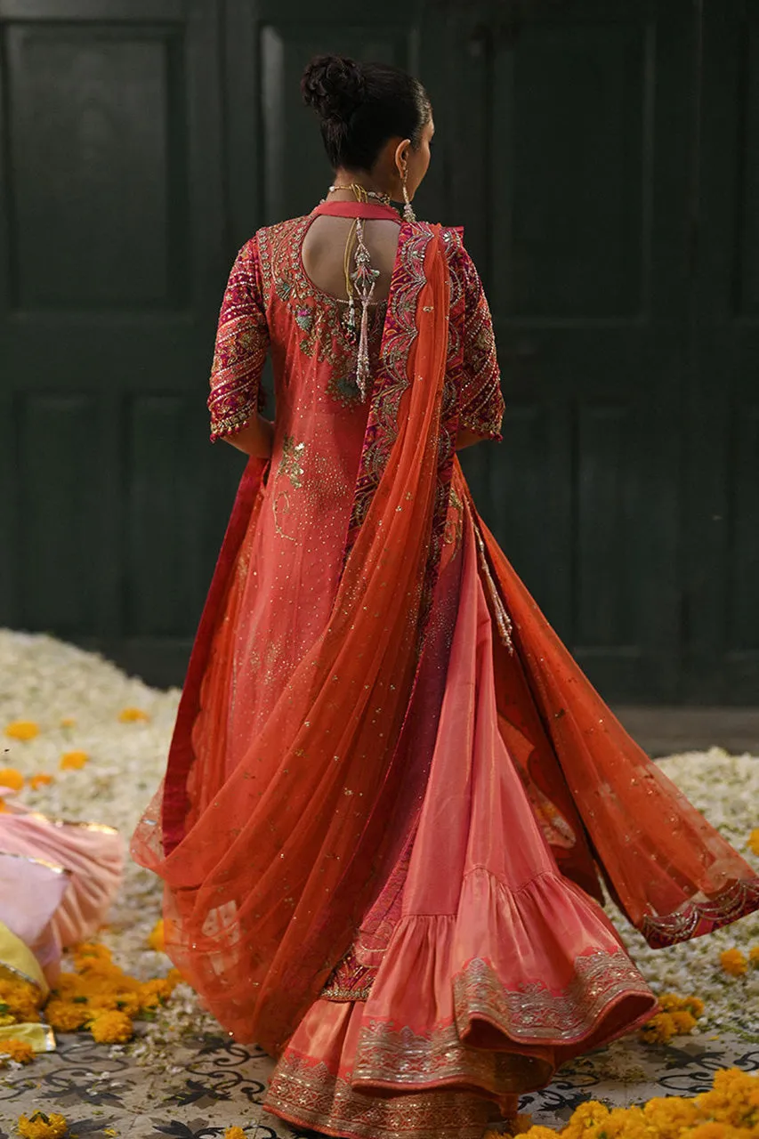 Amaltaas '24 - Sereia Coral Angharkha With An Embellished Dupatta