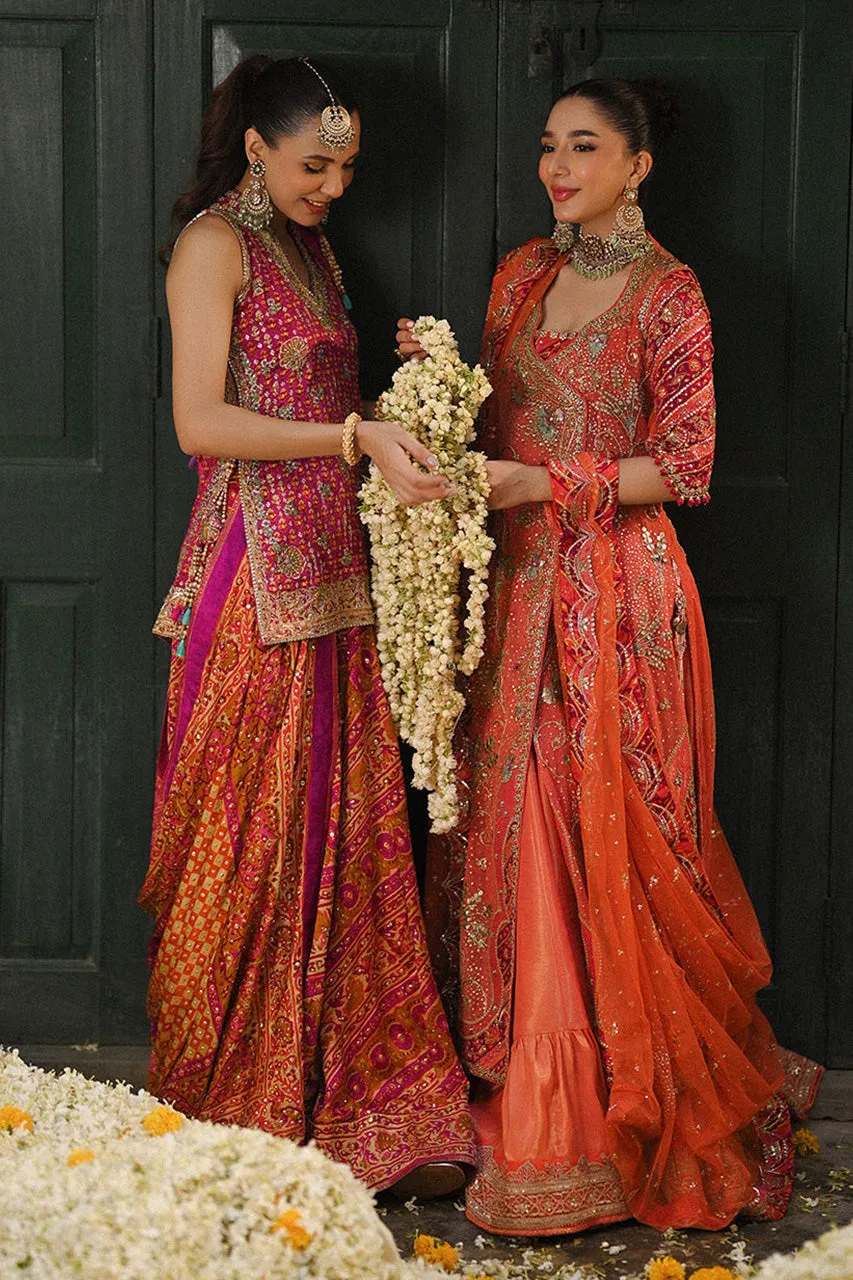 Amaltaas '24 - Sereia Coral Angharkha With An Embellished Dupatta