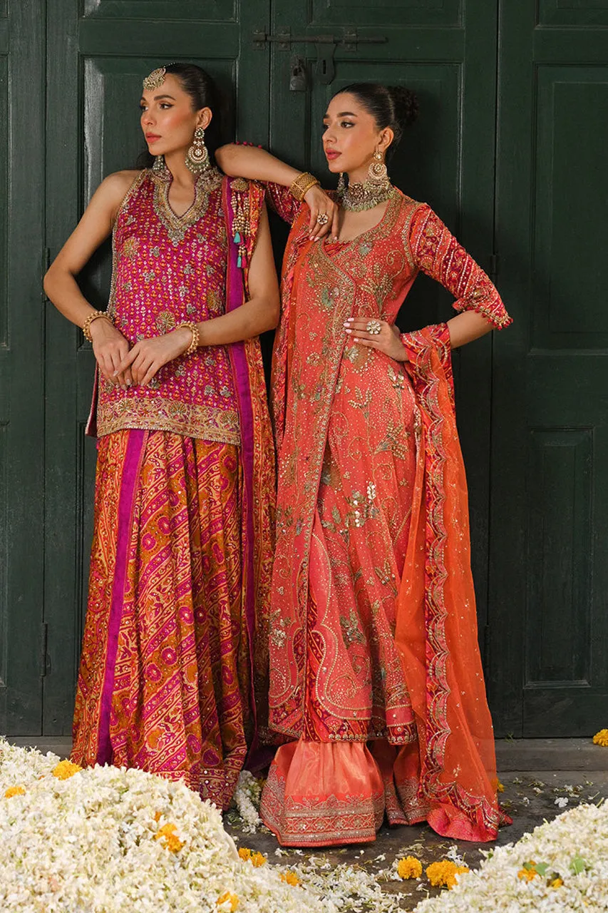 Amaltaas '24 - Sereia Coral Angharkha With An Embellished Dupatta