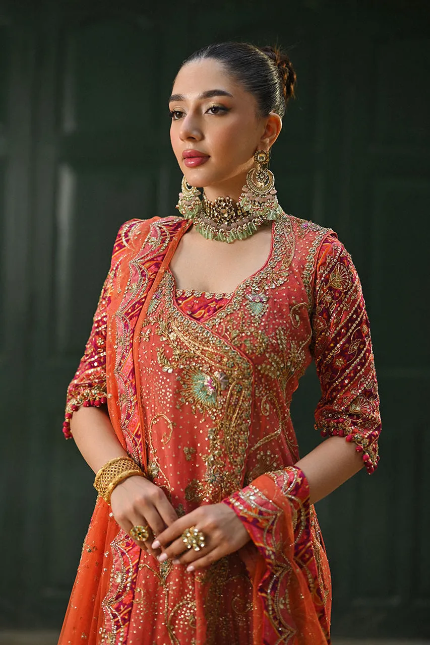 Amaltaas '24 - Sereia Coral Angharkha With An Embellished Dupatta