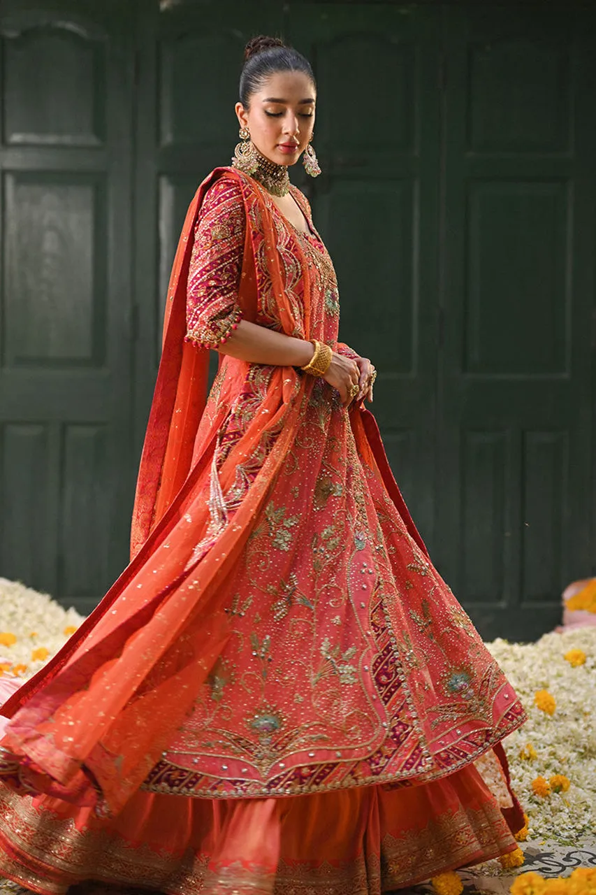 Amaltaas '24 - Sereia Coral Angharkha With An Embellished Dupatta