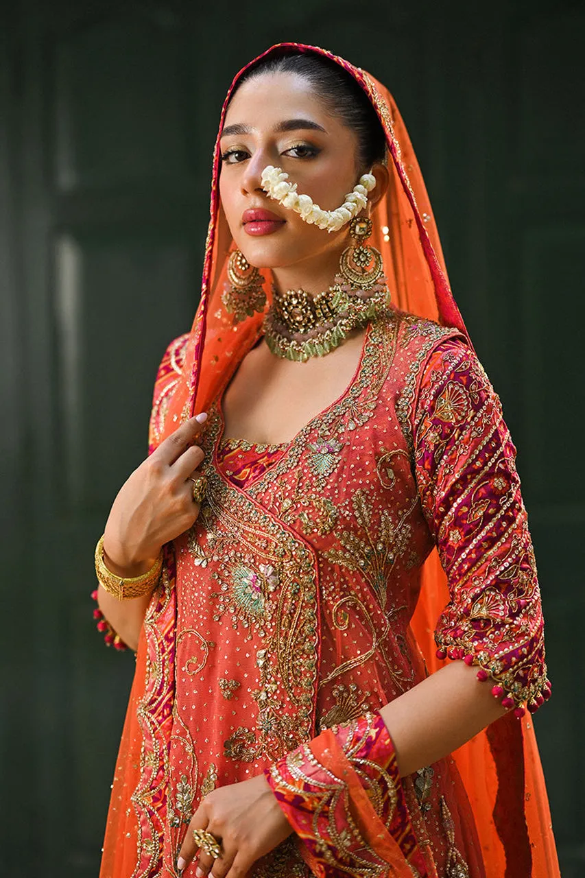 Amaltaas '24 - Sereia Coral Angharkha With An Embellished Dupatta