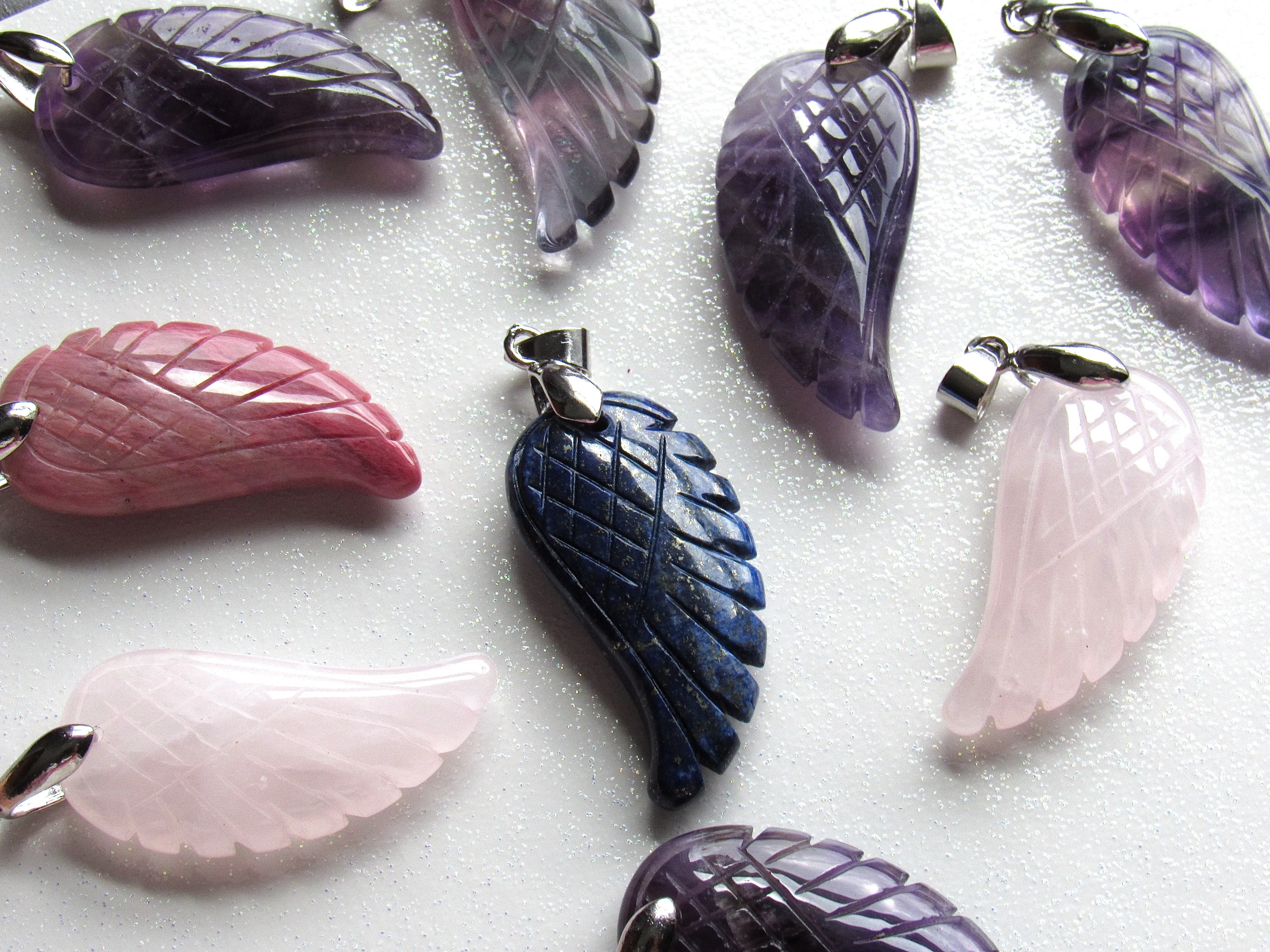 Amethyst Angel Wing Necklaces