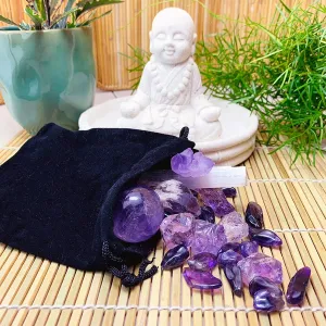 Amethyst Crystal Serenity Pouch Set