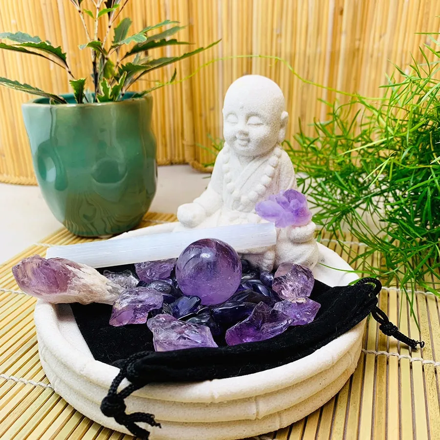 Amethyst Crystal Serenity Pouch Set