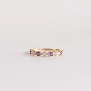 Amethyst   Diamond Stackable Band - Multiple Options