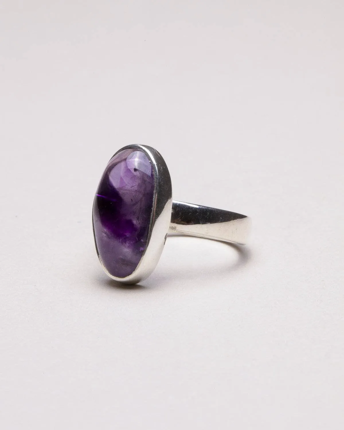 Amethyst Oval Ring - Adjustable