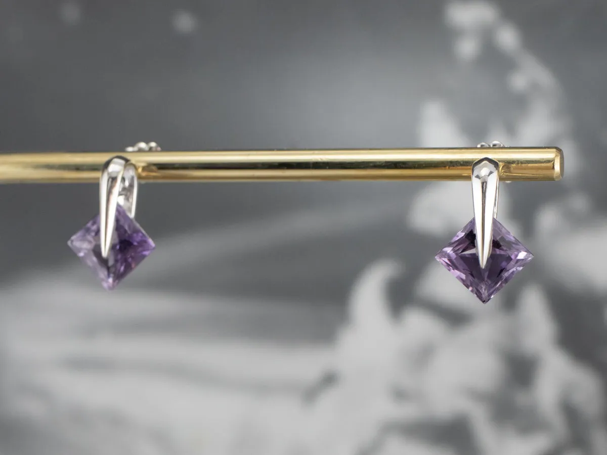 Amethyst White Gold Stud Earrings