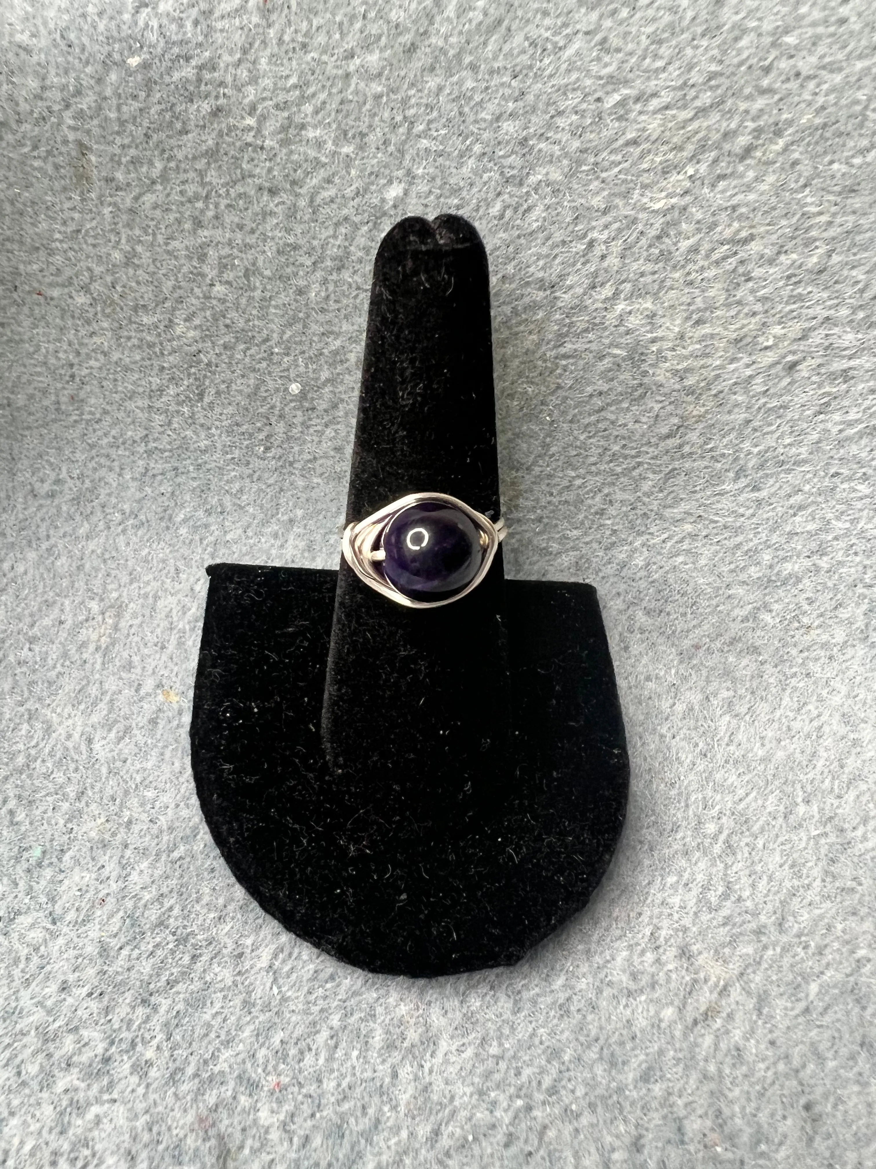 Amethyst with Silver Wrapped Ring