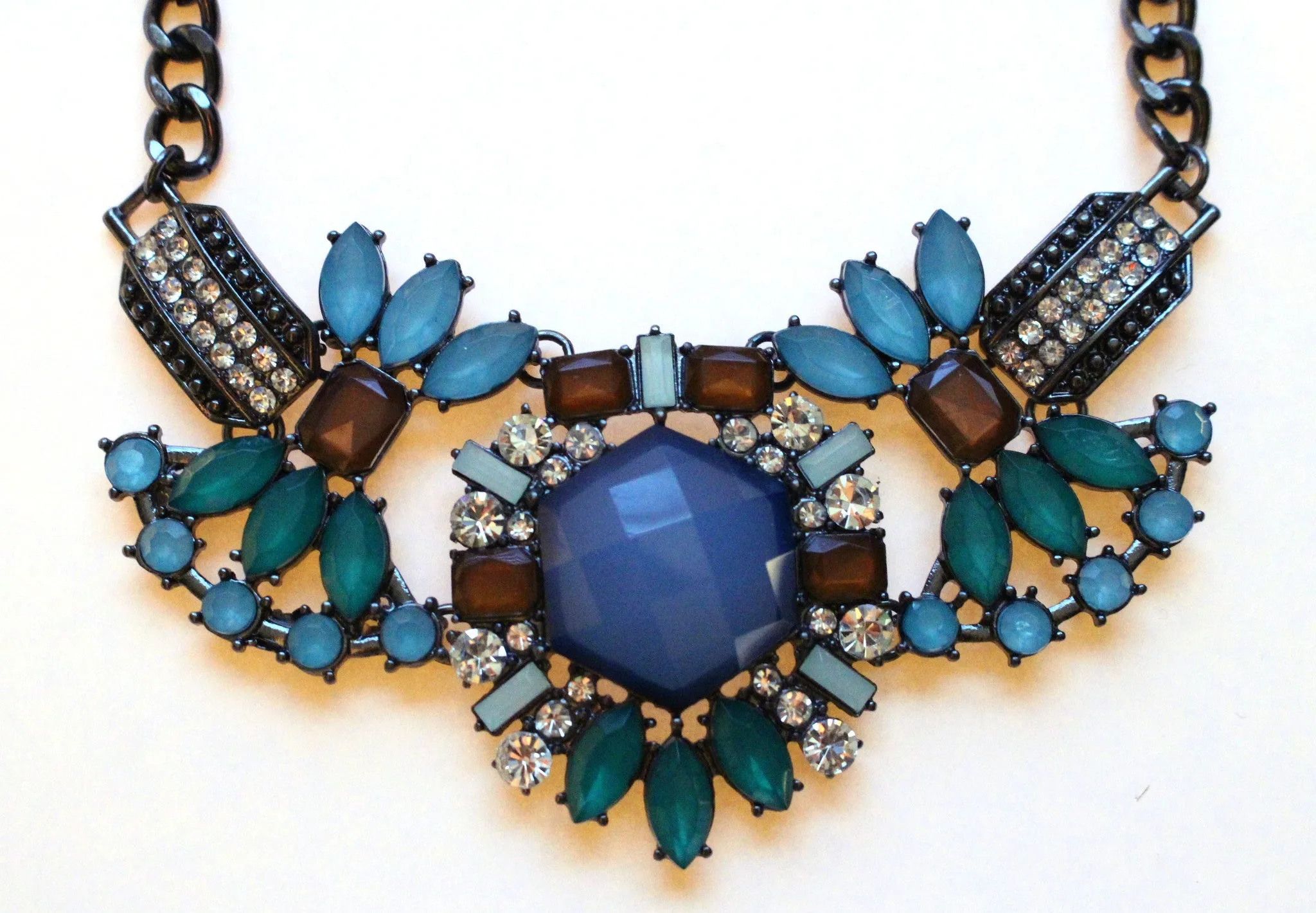 Blue Crystal Compilation Necklace