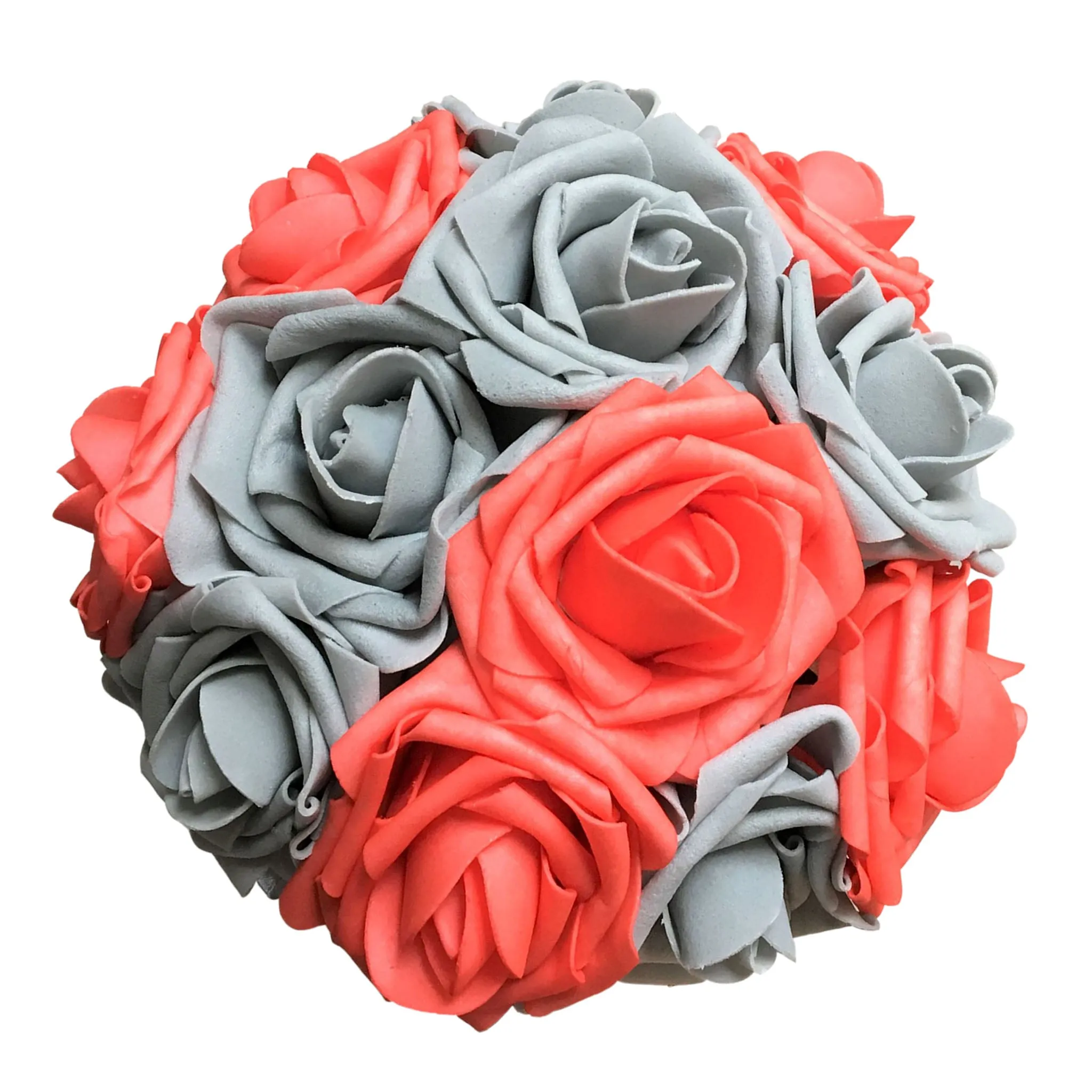 Bridal Wedding Bouquet Coral Gray Rose