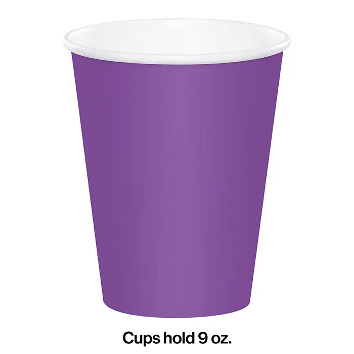 Bulk Amethyst Purple 9 oz Hot & Cold Paper Cups (240 per Case)