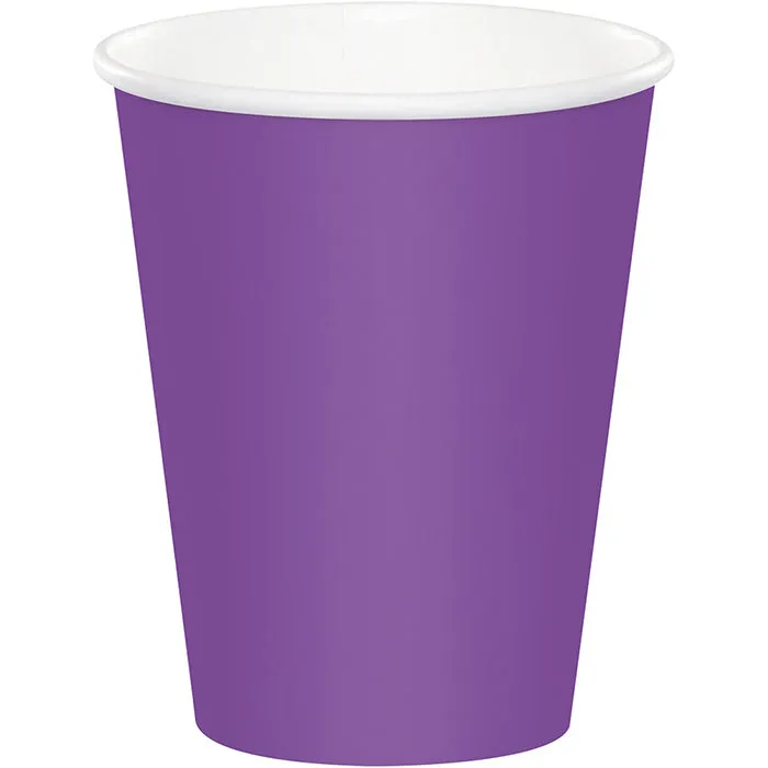 Bulk Amethyst Purple 9 oz Hot & Cold Paper Cups (240 per Case)