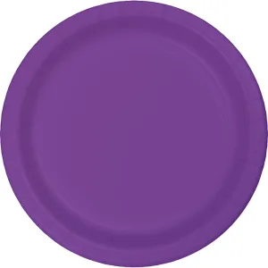 Bulk Amethyst Purple Paper 6.75 inch Dessert Plates (240 per Case)