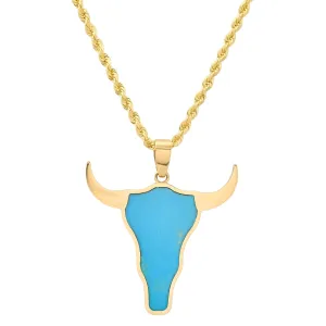 Bull Head Necklace with Inlay