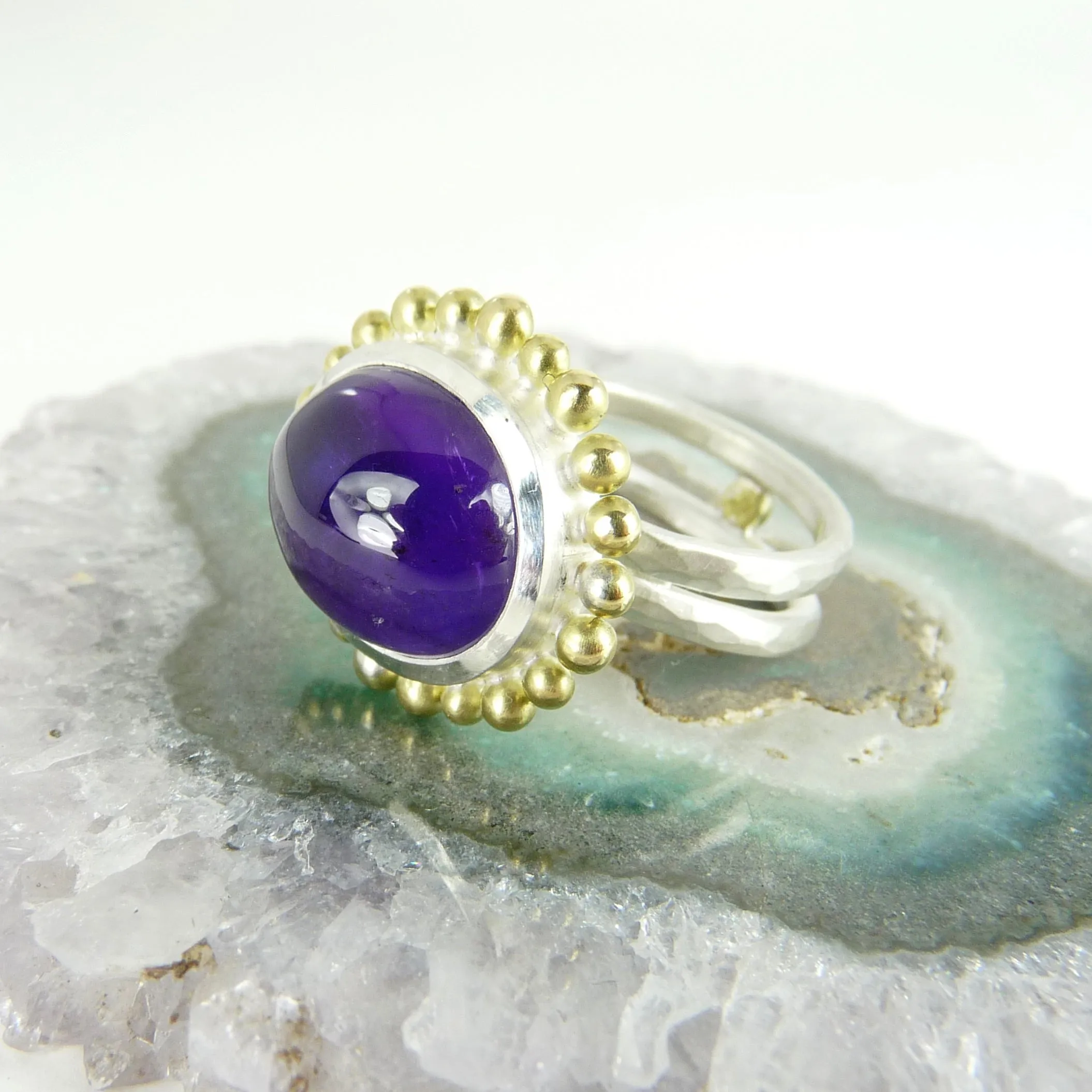 Cabochon Amethyst Courtesan Ring