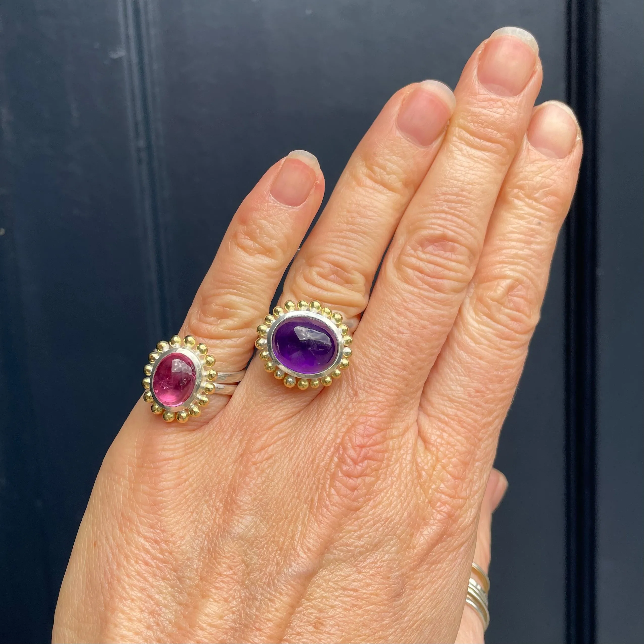 Cabochon Amethyst Courtesan Ring