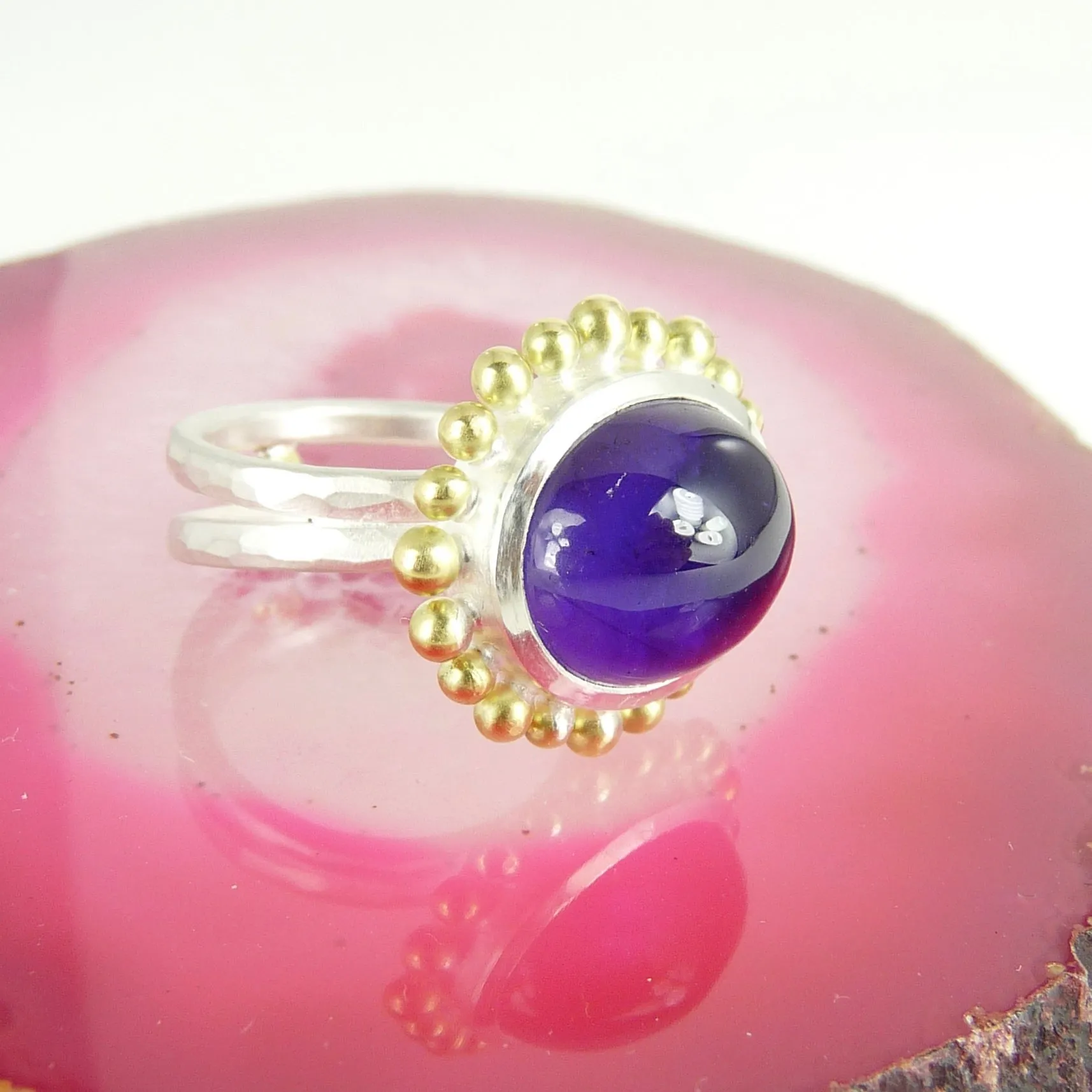 Cabochon Amethyst Courtesan Ring