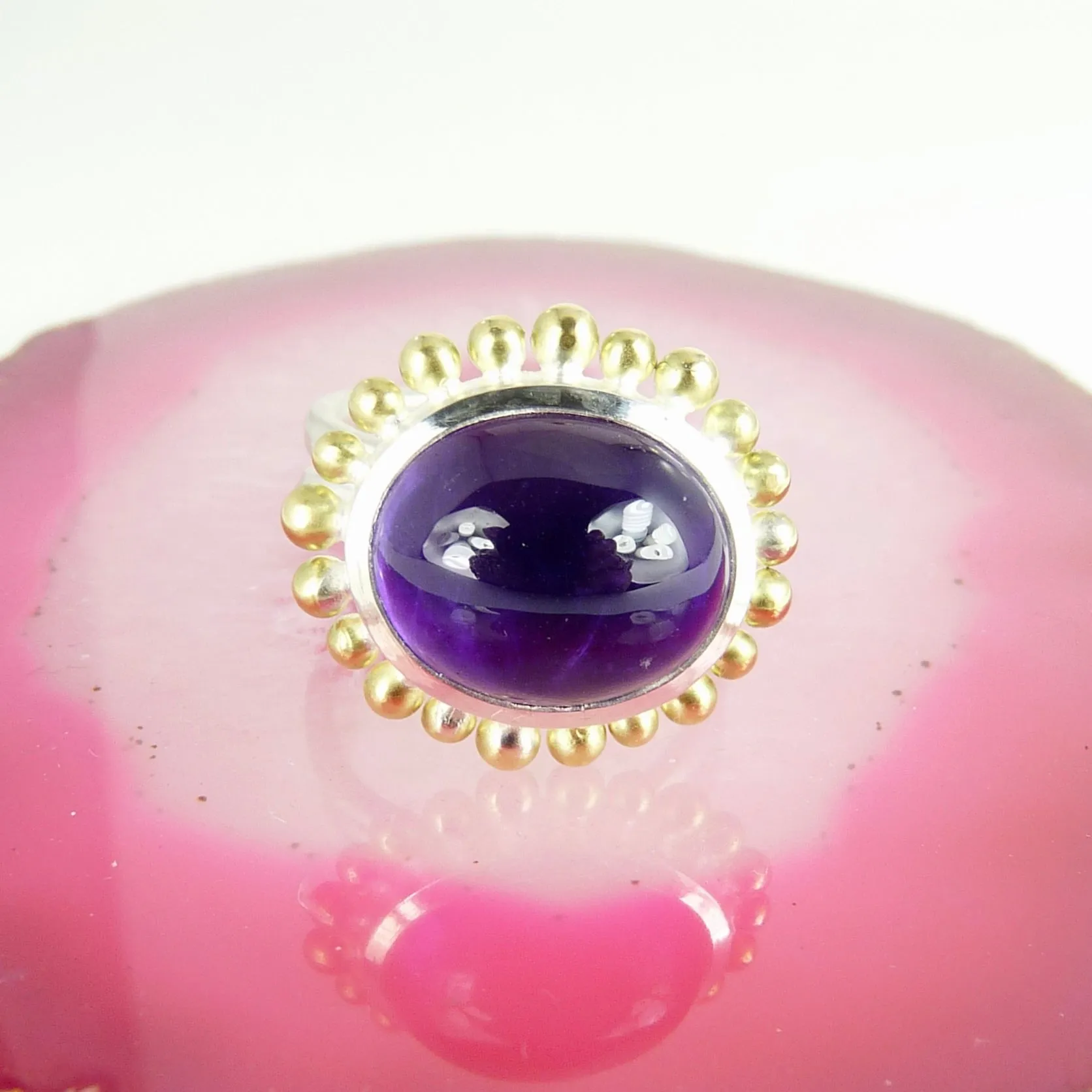 Cabochon Amethyst Courtesan Ring