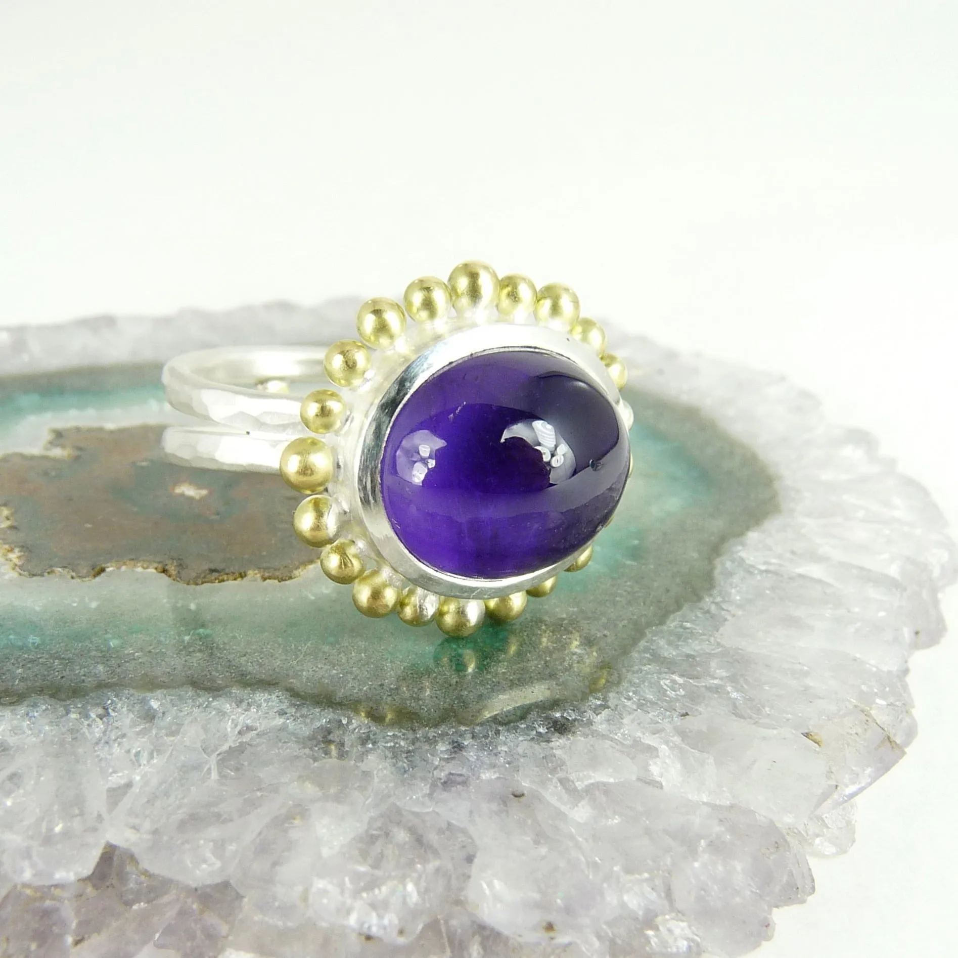 Cabochon Amethyst Courtesan Ring