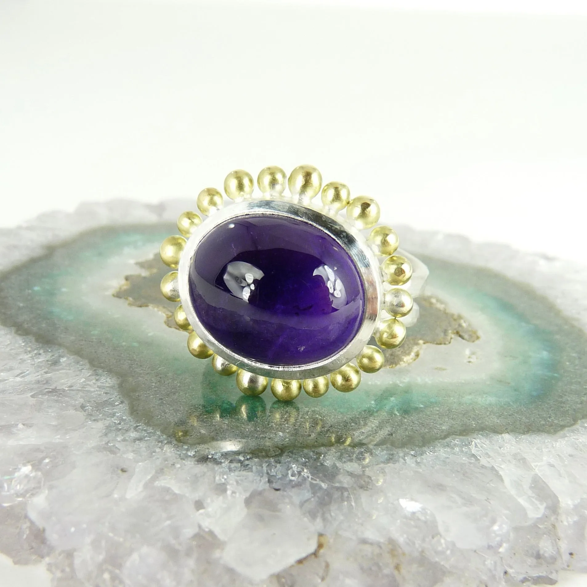 Cabochon Amethyst Courtesan Ring