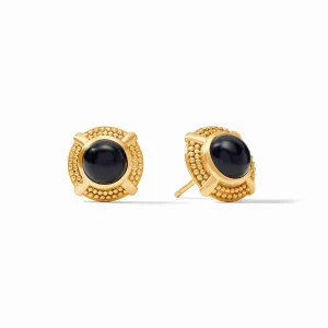 CABOCHON STUD-OBSIDIAN BLACK