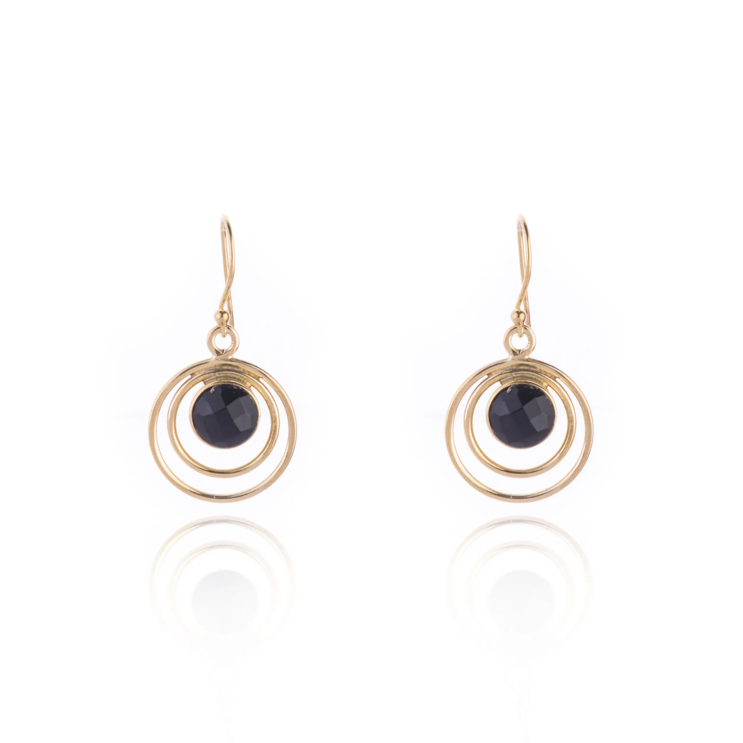 Camilla Earrings Black Onyx, Gold Vermeil