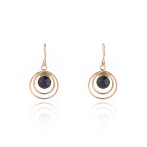 Camilla Earrings Black Onyx, Gold Vermeil