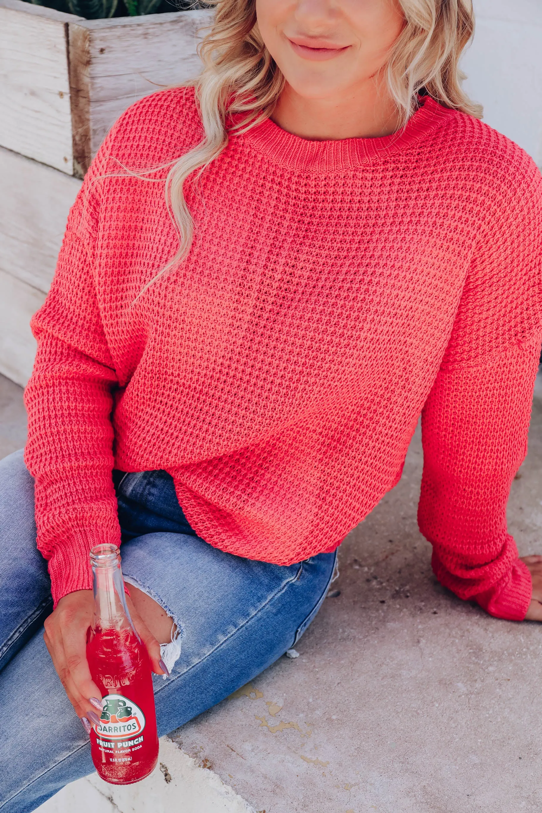 Carmella Knit Sweater - Coral