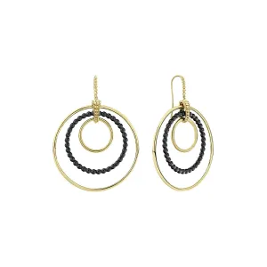 Caviar Circle Drop Earrings