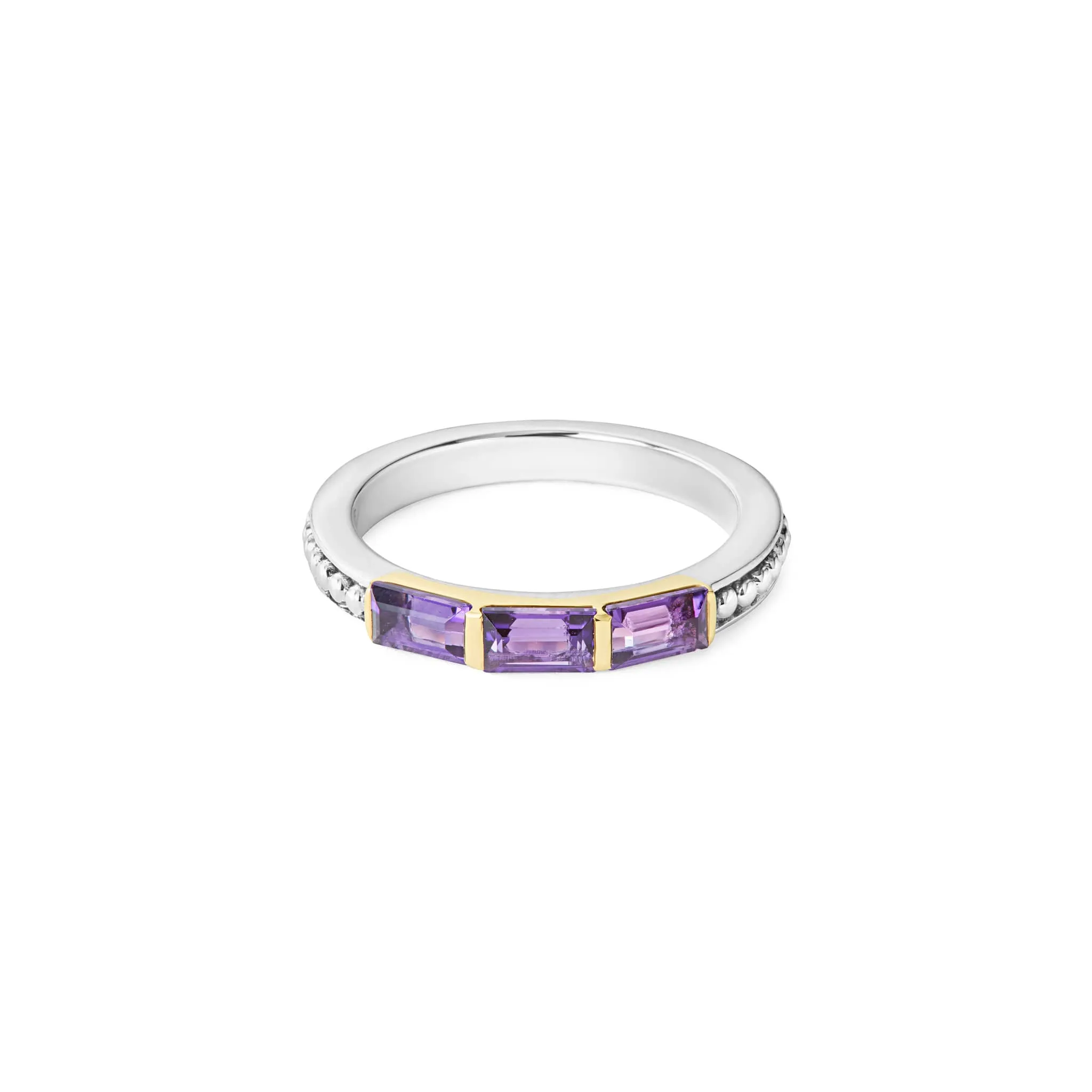 Caviar Color Amethyst Stacking Ring