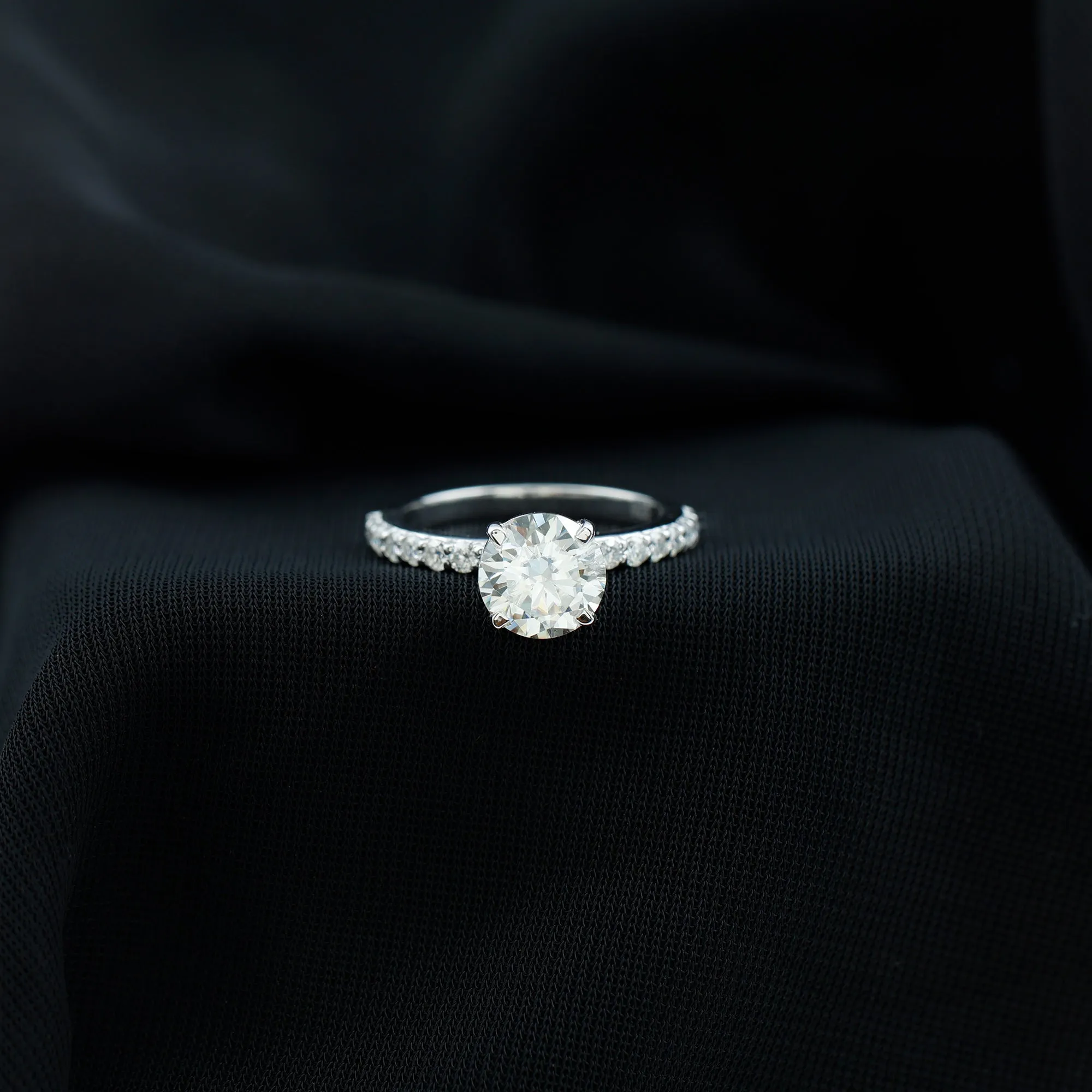 Certified Moissanite Solitaire Engagement Ring