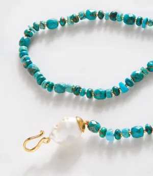 Chan Luu Turquoise and Pearl Necklace