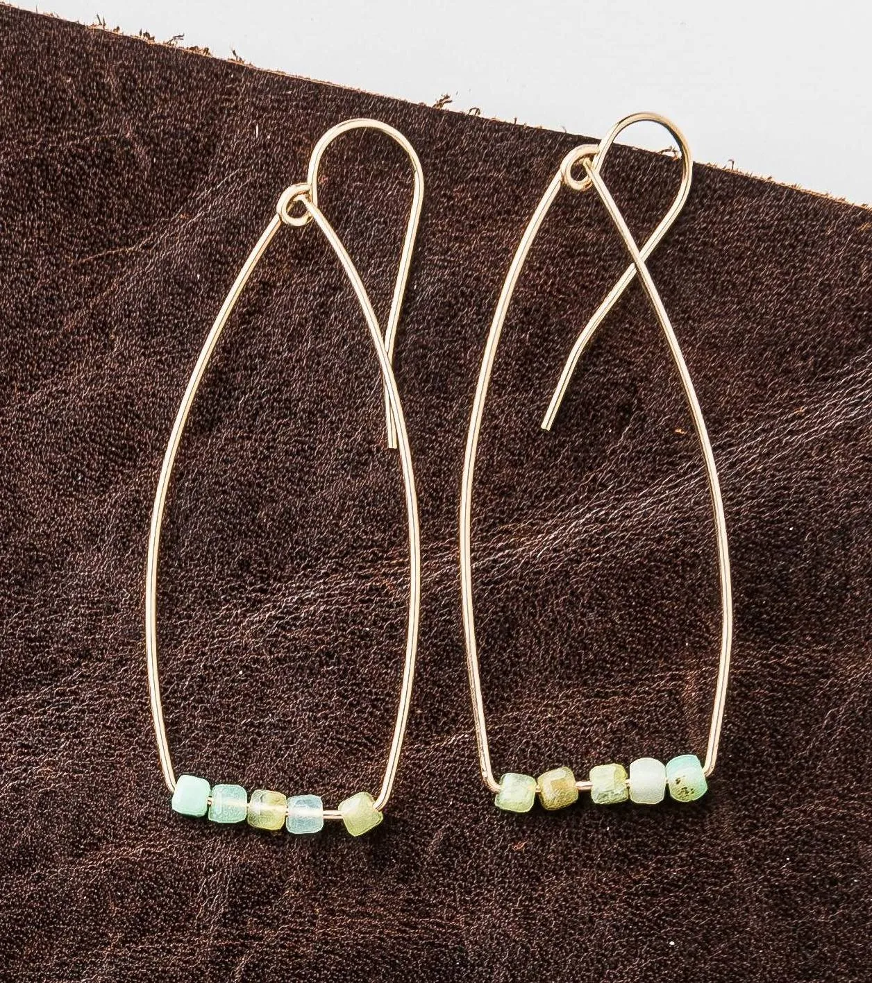 Chrysoprase Petite Cubist Earrings